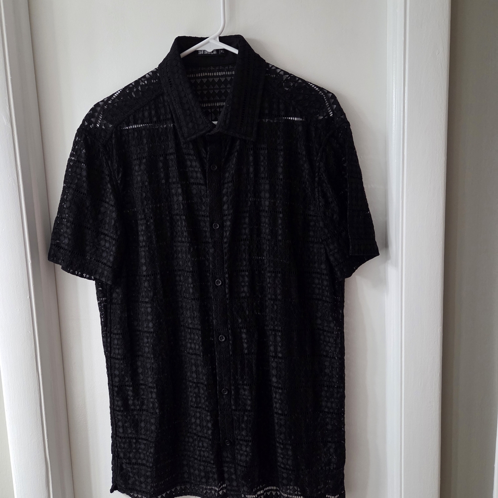 St33le Black Lace Men's Shirt